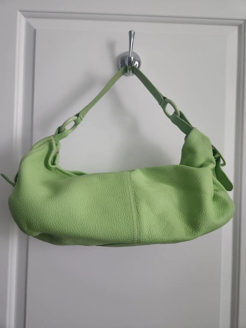 Donna Karan Green Leather Hobo Shoulder Bag